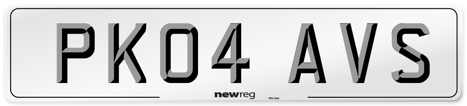 PK04 AVS Number Plate from New Reg